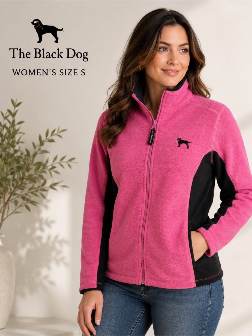 Avalanche Wear x Polartec Pink Fleece Jacket | The Black Dog Logo | Women's S